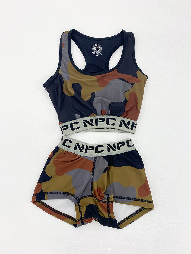Women's Camo Sports Bra &amp; Shorts