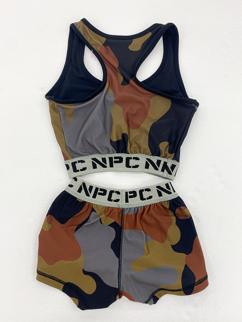 Women's Camo Sports Bra &amp; Shorts