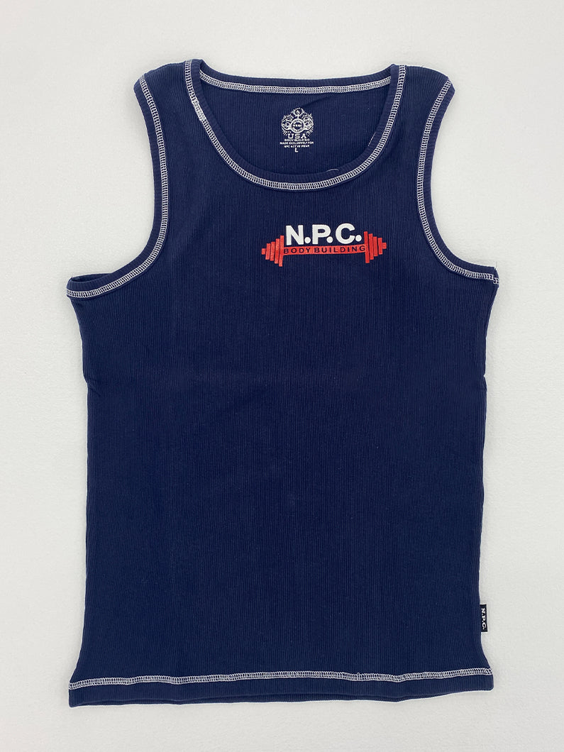 Tank Top, Ribbed, Barbell Logo