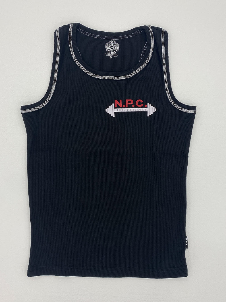 Tank Top, Ribbed, Barbell Logo